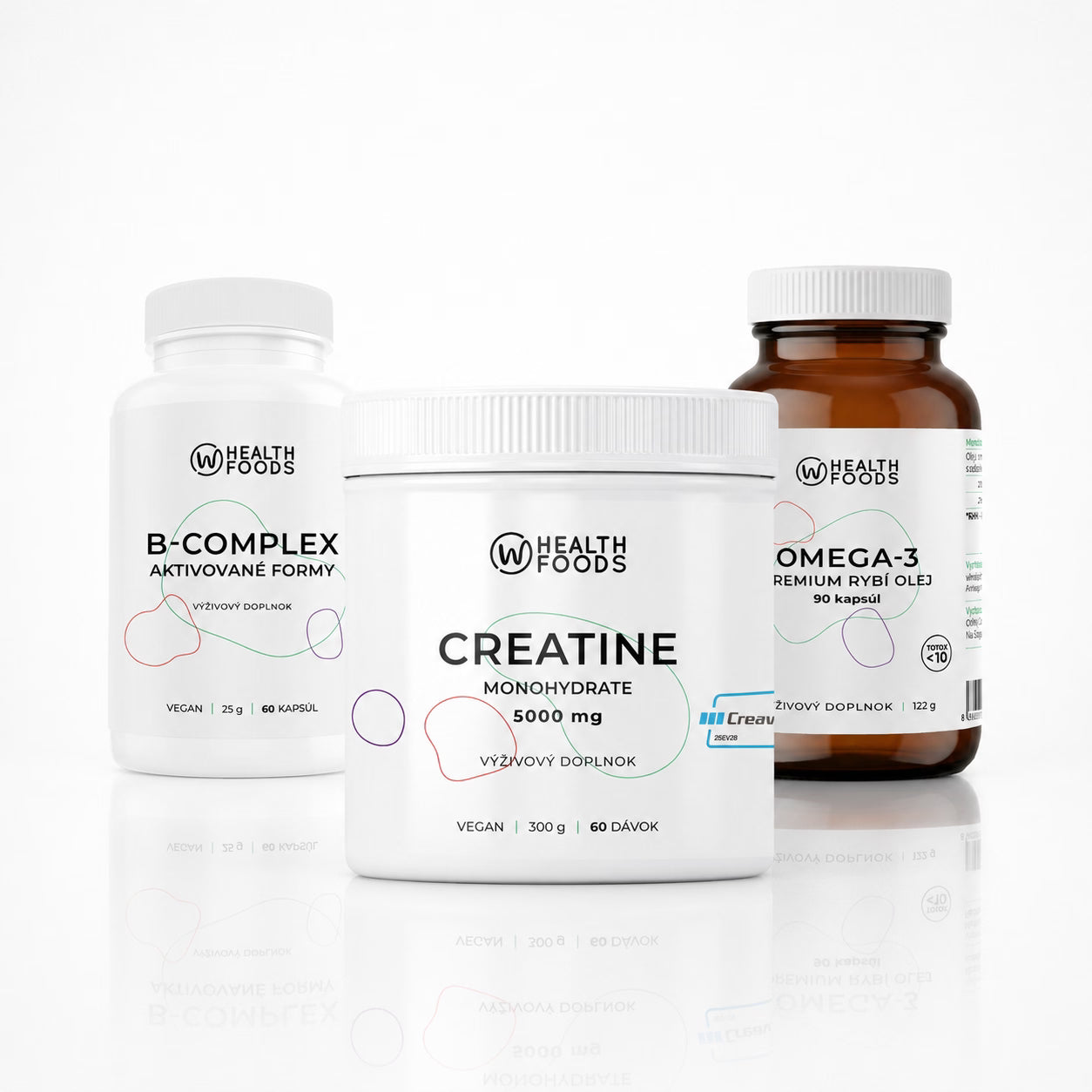 wHealth Performance - Kreatín, B-Complex, Omega-3 MK kapsuly