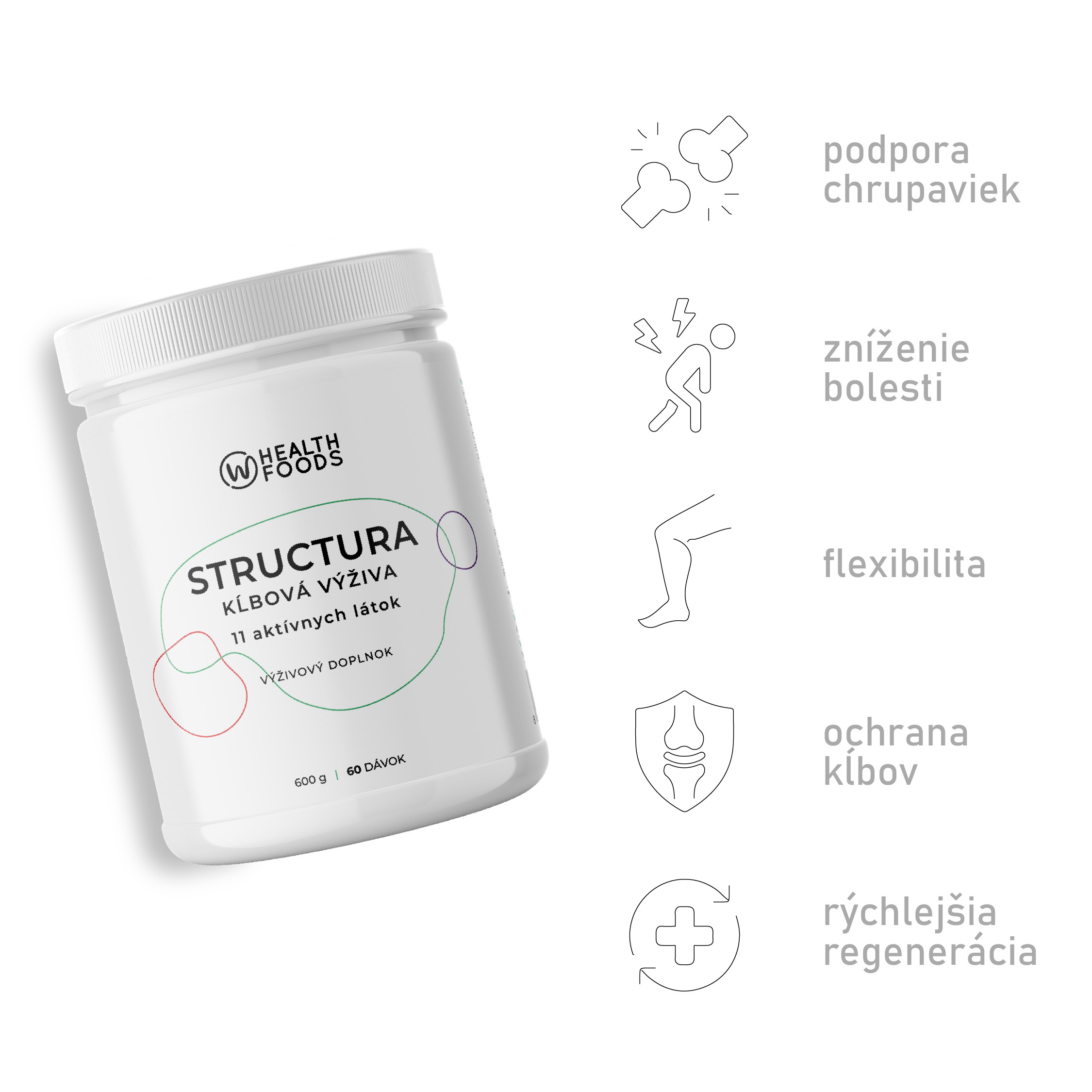 STRUCTURA kĺbová výživa - pomarančová príchuť 600 g
